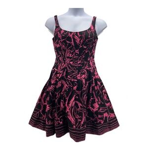 Jones New York‎ Fit & Flare Dress Black Pink 10